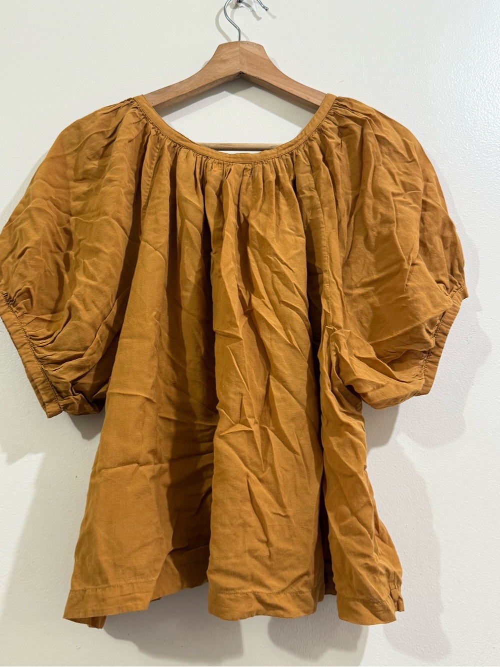 Doen Warm Rust Button-Front Peasant Blouse - Picture 6 of 8